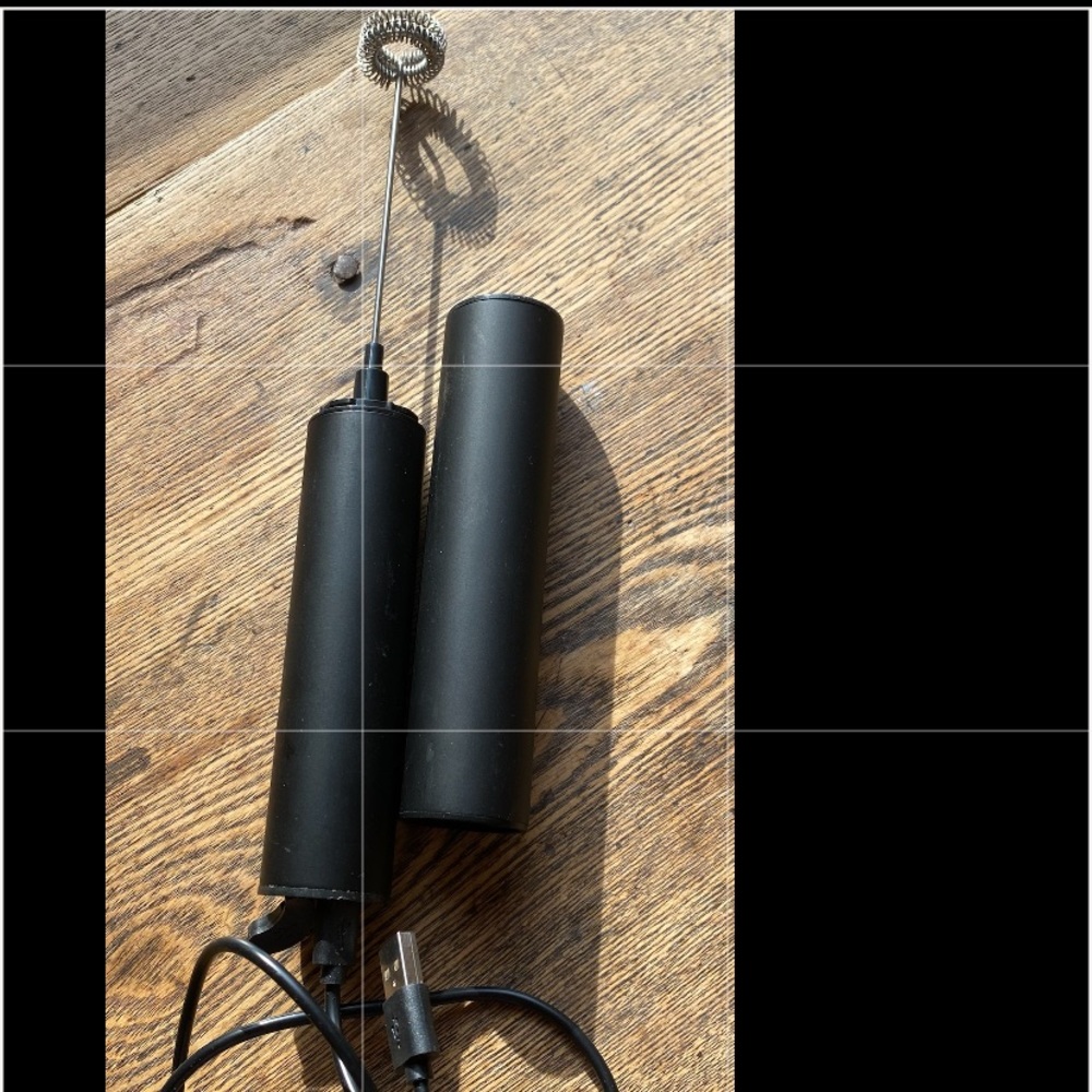 Rechargeable milk frother. Works amazing if you like a barista whipped drink!